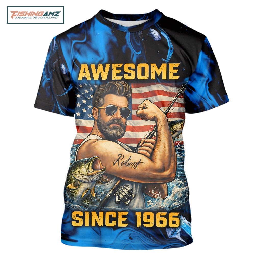 Awesome Personalized Custom Name and Year Fishing Shirt