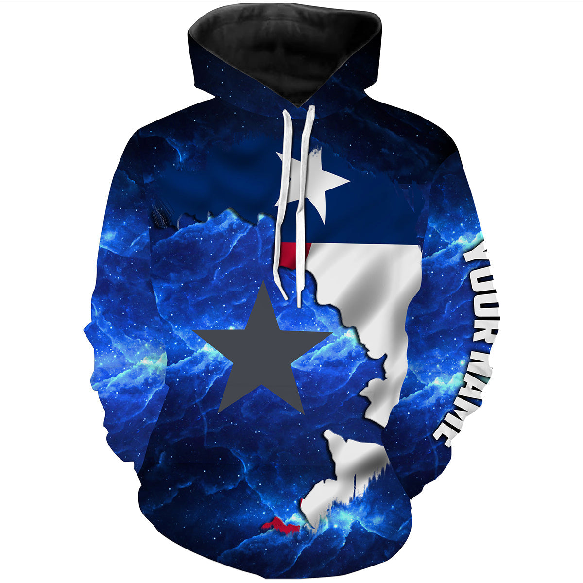Texas Flag blue galaxy Universe patriotic Custom name fishing jerseys | Hoodie - NPQ816