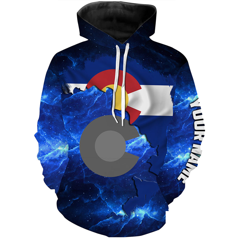 Colorado Flag blue galaxy Universe patriotic Custom name fishing jerseys | Hoodie - NPQ818