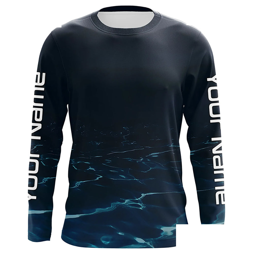 Underwater Background Long Sleeve Uv Protection Fishing Shirts, Personalized Fishing Jersey IPHW7191