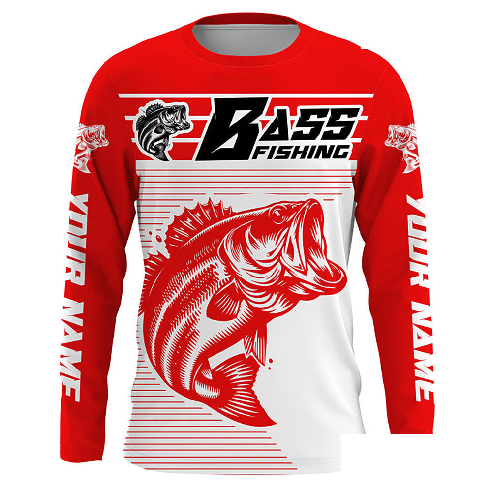 Custom Bass Fishing Jerseys, Largemouth Bass Long Sleeve Uv Protection Fishing Shirts IPHW5757