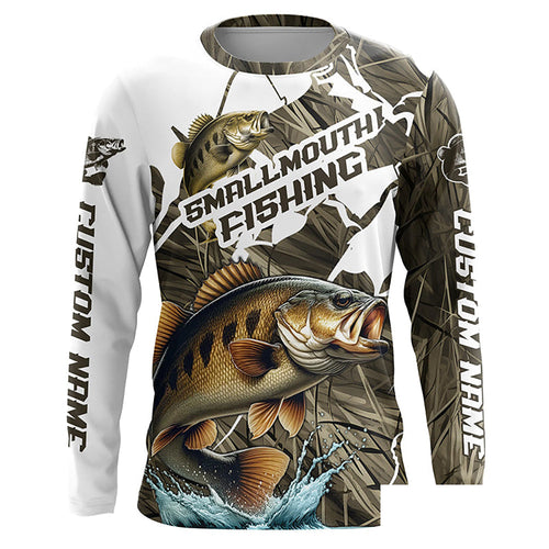 Custom Smallmouth Bass Fishing Long Sleeve Tournament Fishing Shirts, Smallmouth Fishing Jerseys IPHW6453