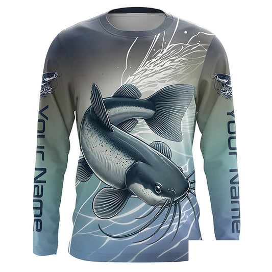 Personalized Catfish Fishing Jerseys, Catfish Long Sleeve Tournament Fishing Shirts IPHW7015