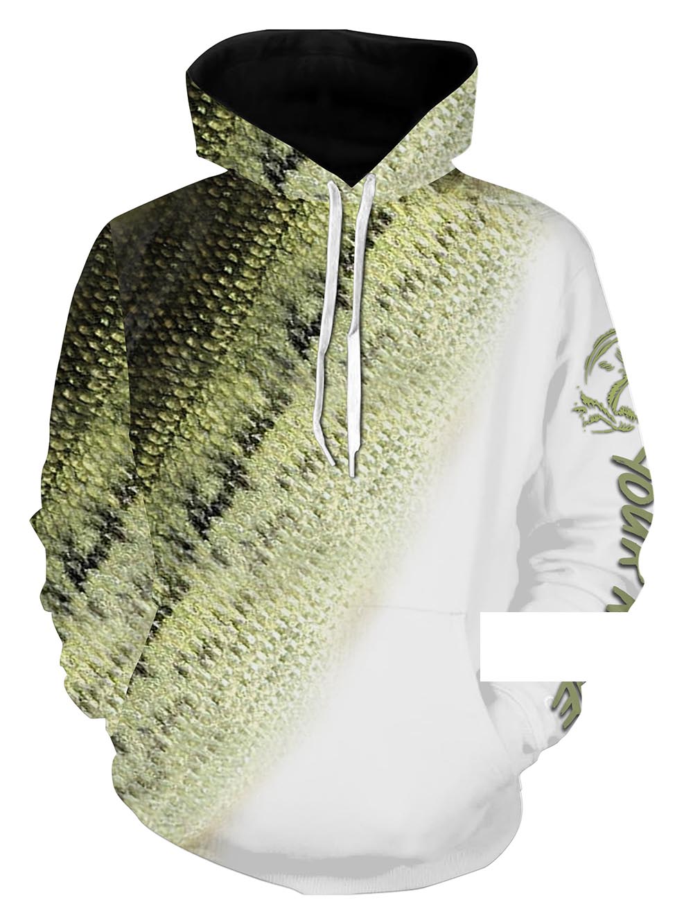 Bass Fishing green bass Scales Custom fishing hoodie, personalized fishing gift ideas NPQ118