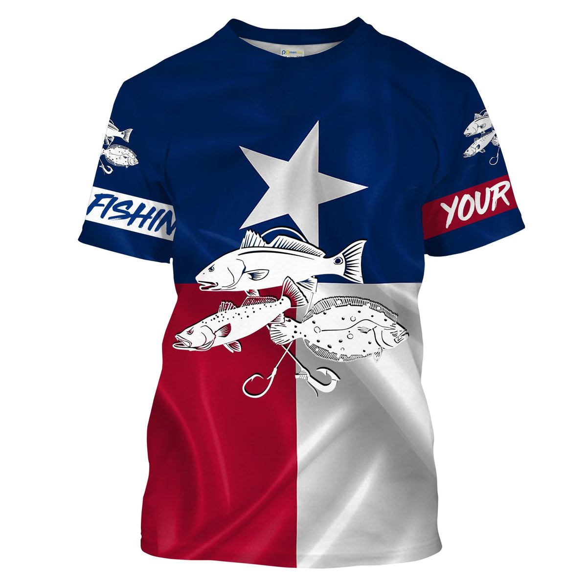 Redfish trout flounder Texas Slam performance fishing shirt Customize Name All-over Print Unisex fishing T-shirt NPQ3
