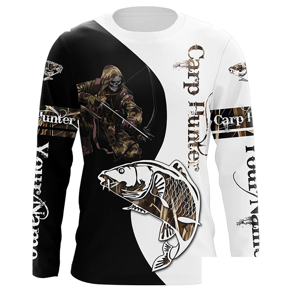 Carp Hunter Bow fishing Camo Customize Name UV protection long sleeves fishing shirt for men NPQ17
