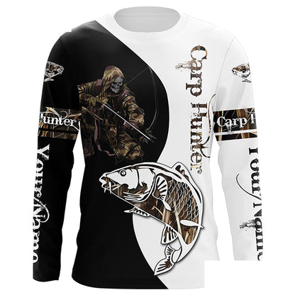 Carp Hunter Bow fishing Camo Customize Name UV protection long sleeves fishing shirt for men NPQ17