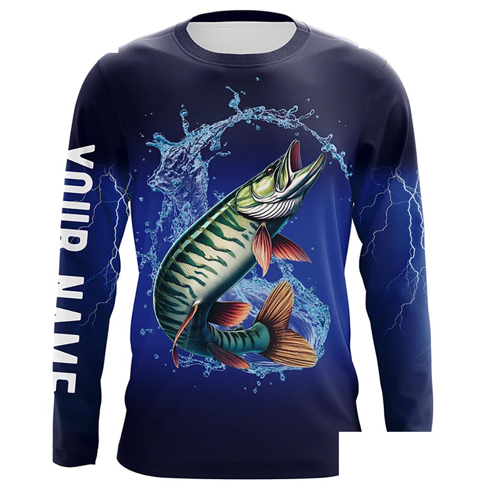 Musky Fishing Customize name Long sleeve Fishing shirts, personalized fishing gift ideas NPQ239