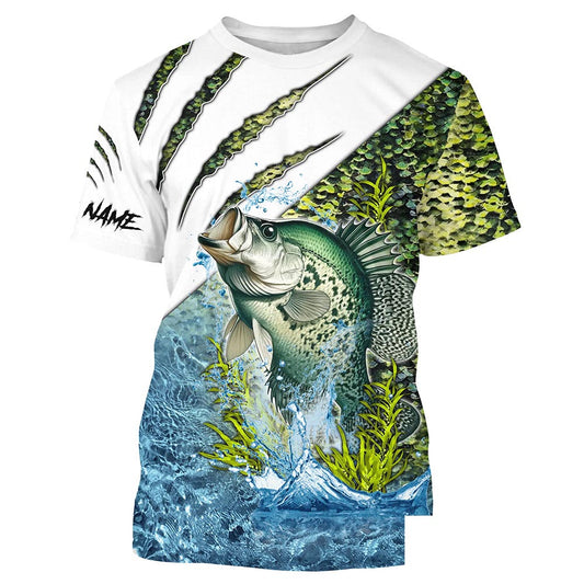 Crappie fishing green scales freshwater fish Custom Name Fishing shirts | Tshirt - NPQ643