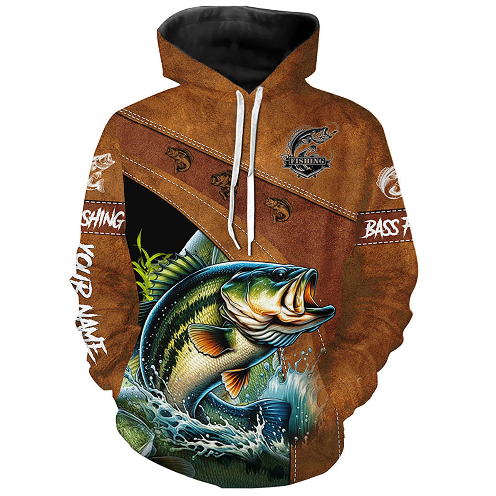 Largemouth bass fishing Custom fishing hoodie, personlized gift for fisherman NPQ383