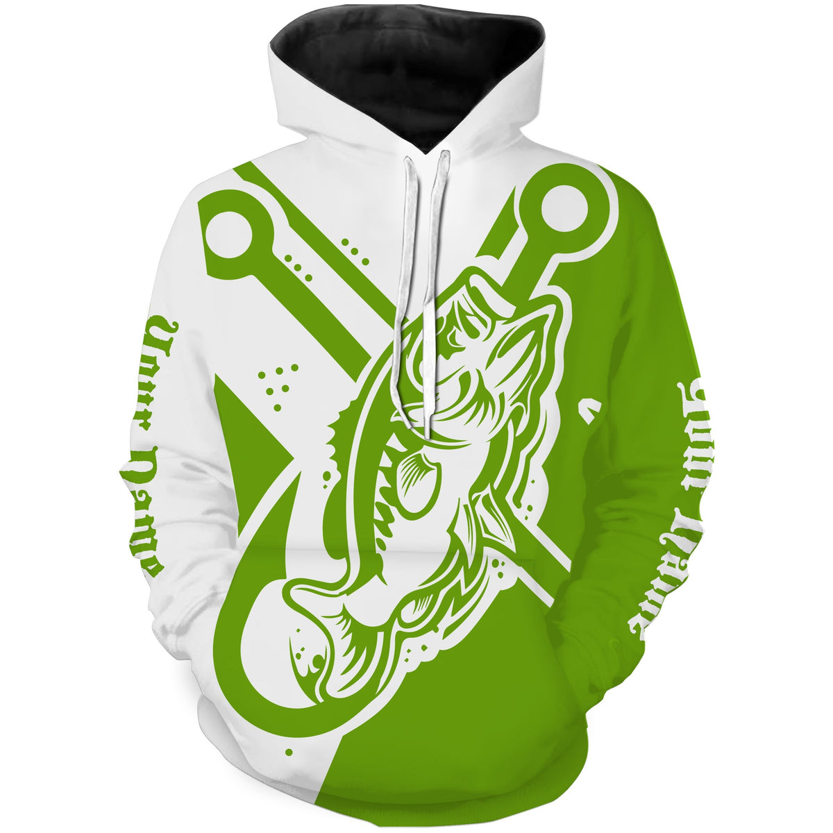 Largemouth bass fishing tattoo fish on green Custom name Bass fishing shirts jerseys  | Hoodie - NPQ894