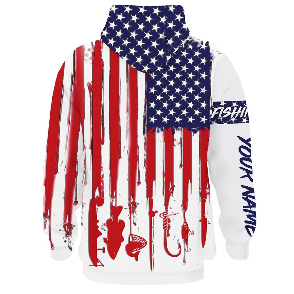 American Flag Fishing Hoodie Fishing Jersey For Fisherman A12-Hoodie