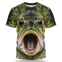 Open Mouth Fish Face 3D Fishing T-Shirt