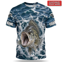 Personalized Crappie Splash 3D Fishing T-Shirt