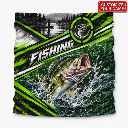 Personalized Neon Green Jumping Bass Fishing Mask