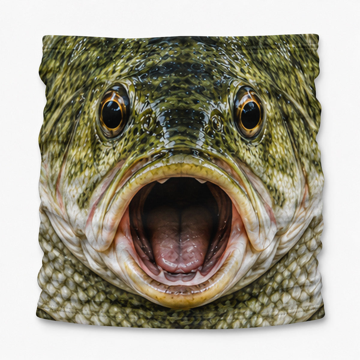 Realistic Bass Face Open Mouth Fishing Mask