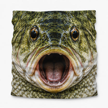 Realistic Bass Face Open Mouth Fishing Mask