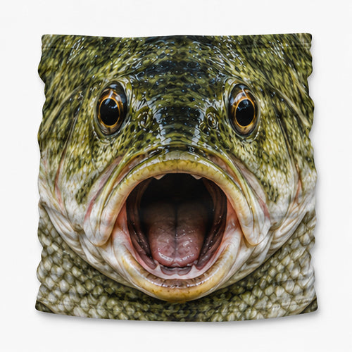 Realistic Bass Face Open Mouth Fishing Mask