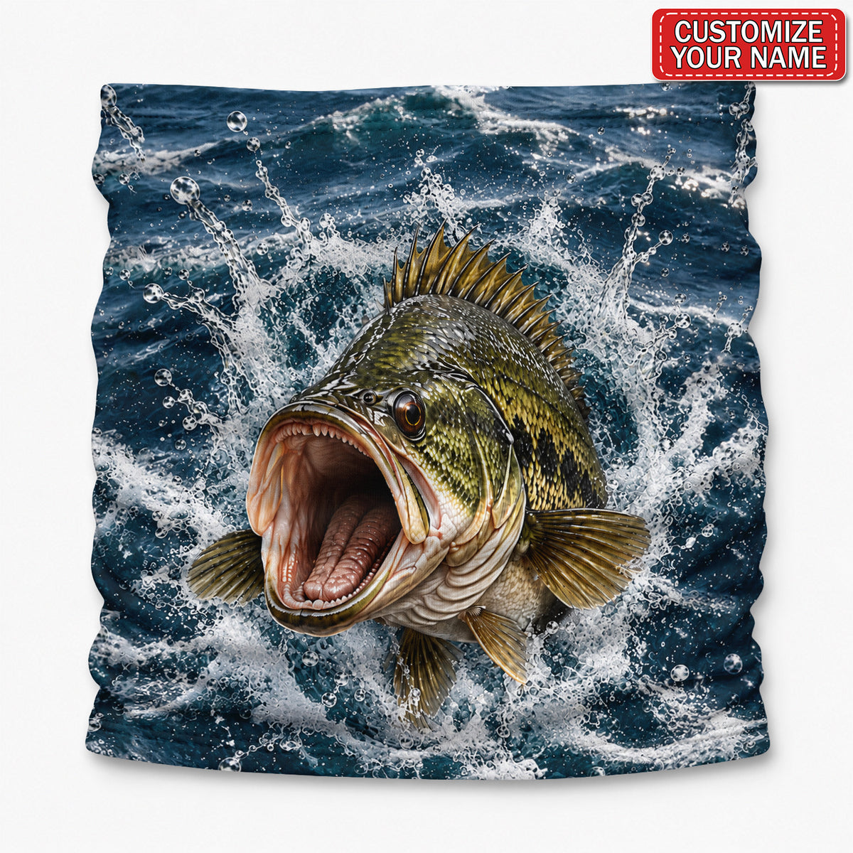 Personalized Bass Fishing Water Splash Mask