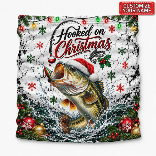 Personalized Hooked on Christmas Bass Fishing Mask