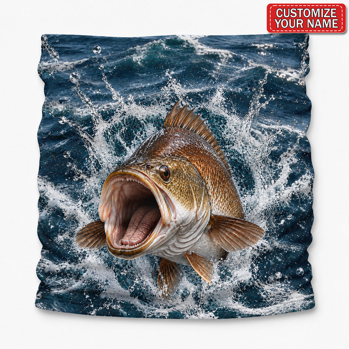 Personalized Bronze Fish Water Splash Fishing Mask