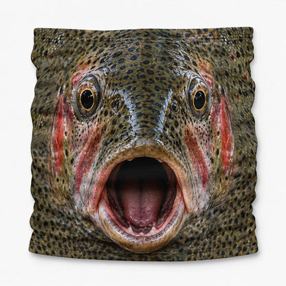 Rainbow Trout Open Mouth Fish Face Fishing Mask