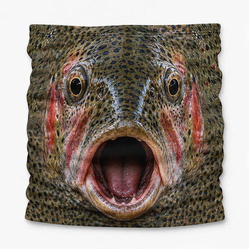 Rainbow Trout Open Mouth Fish Face Fishing Mask