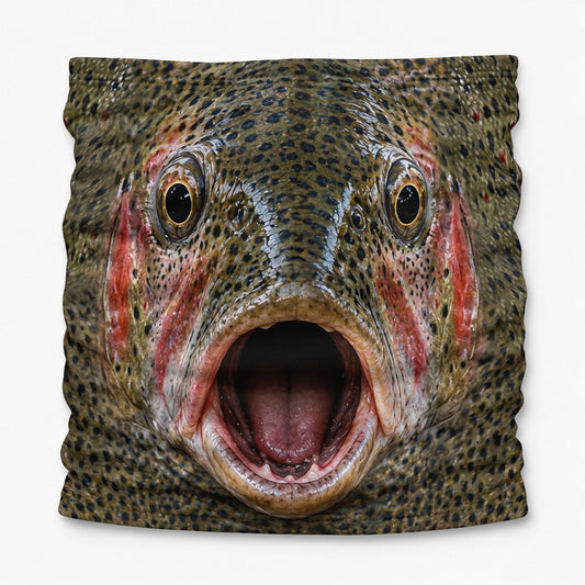 Rainbow Trout Open Mouth Fish Face Fishing Mask