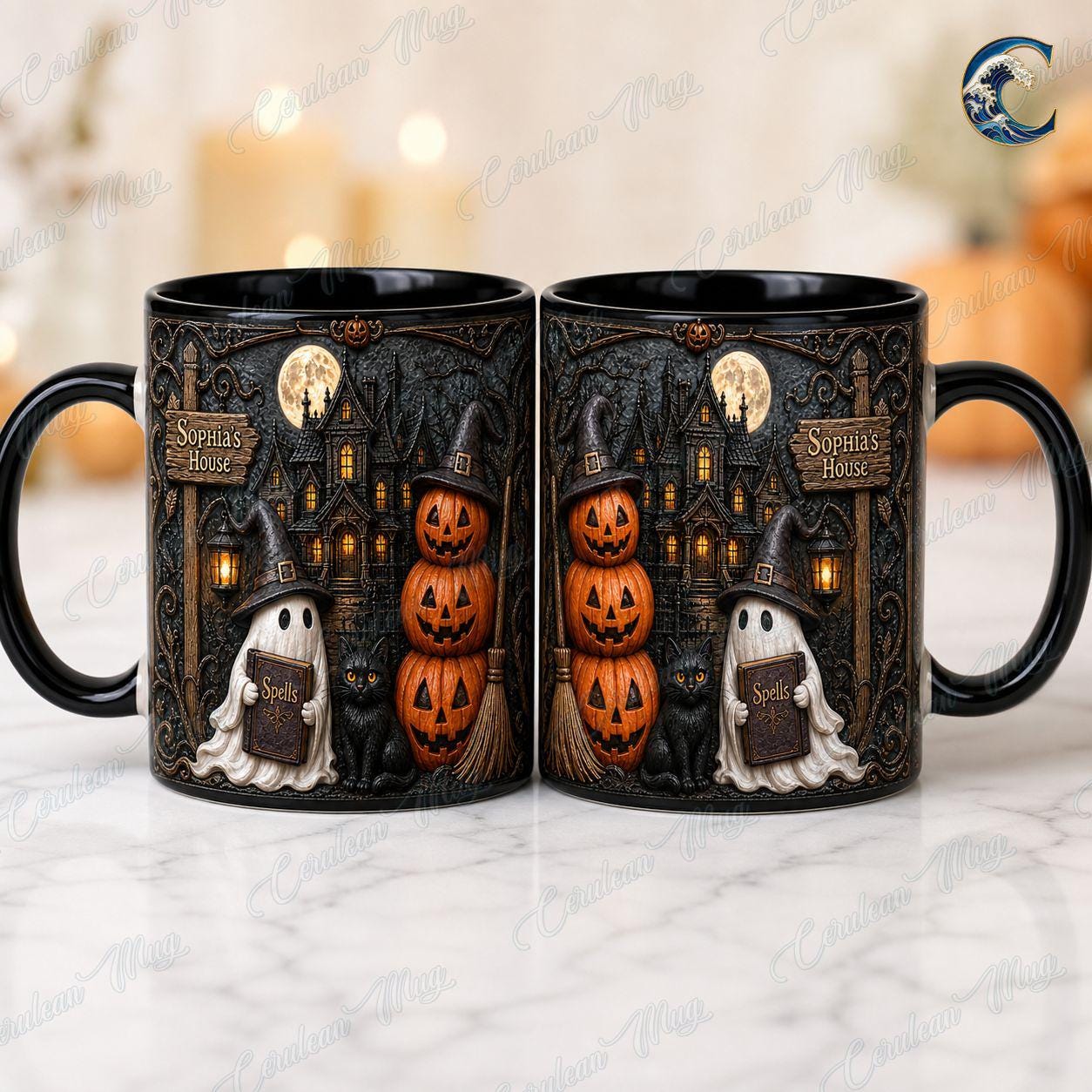 Personalized Haunted House Name Mug