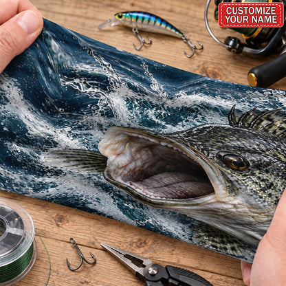 Personalized Crappie Splashing Waves Fishing Mask