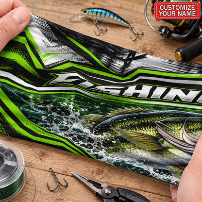 Personalized Neon Green Jumping Bass Fishing Mask