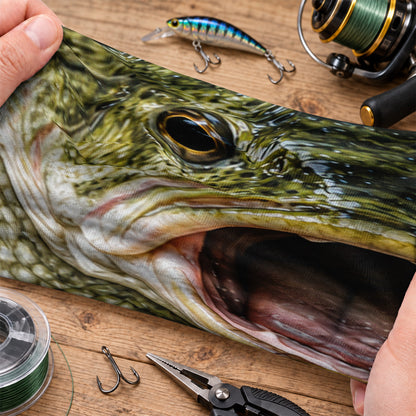 Realistic Bass Face Open Mouth Fishing Mask