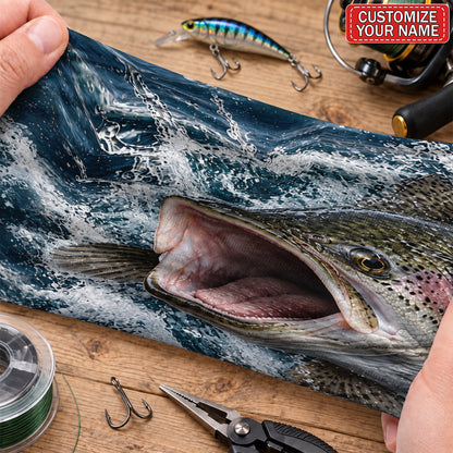 Personalized Rainbow Trout Water Splash Fishing Mask