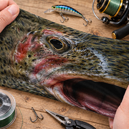 Rainbow Trout Open Mouth Fish Face Fishing Mask