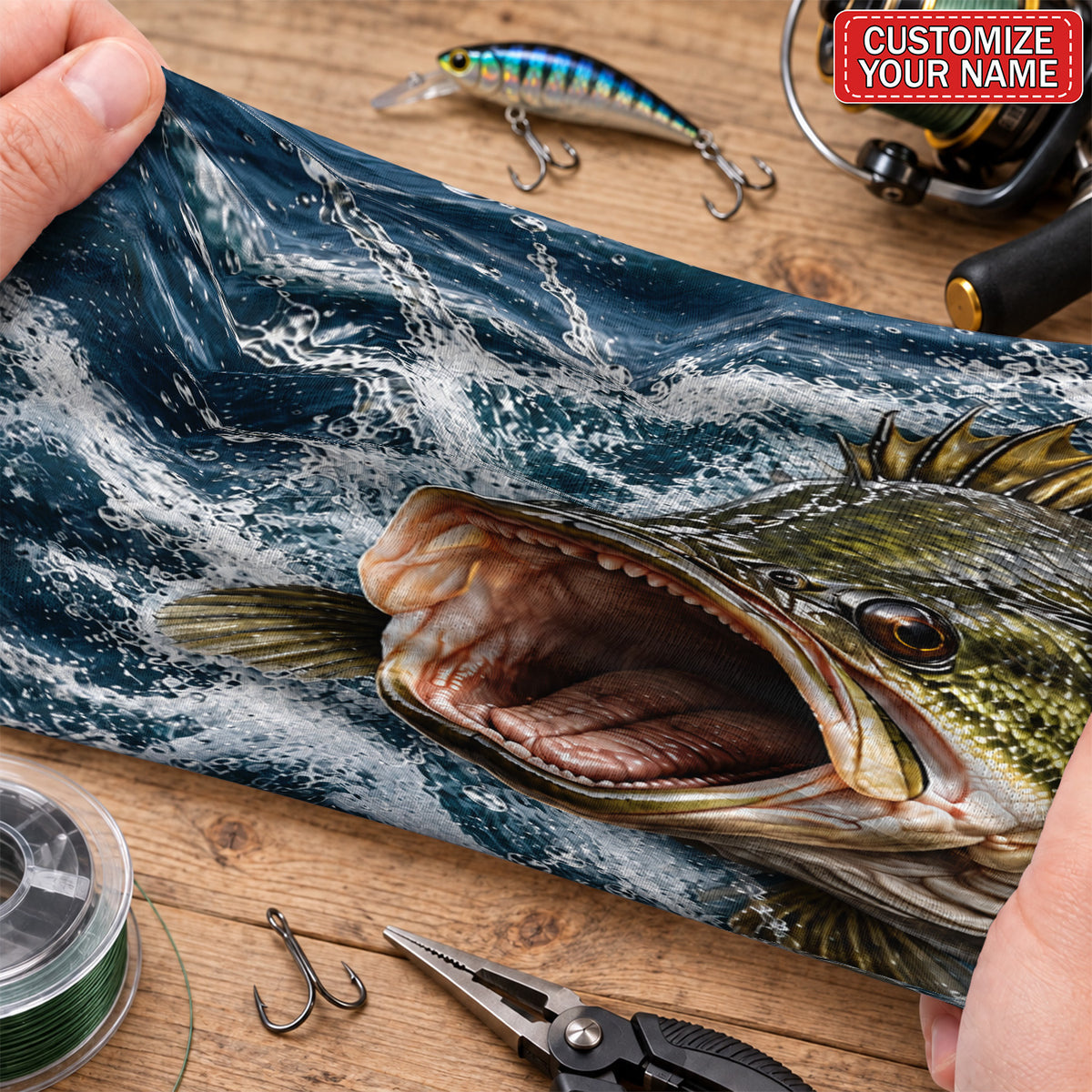Personalized Bass Fishing Water Splash Mask