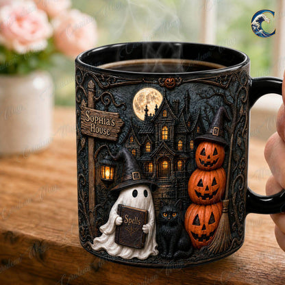 Personalized Haunted House Name Mug