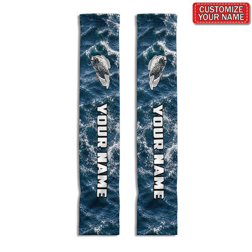 Personalized Detailed Fish Ocean Wave Fishing Sun Protection Arm Sleeves