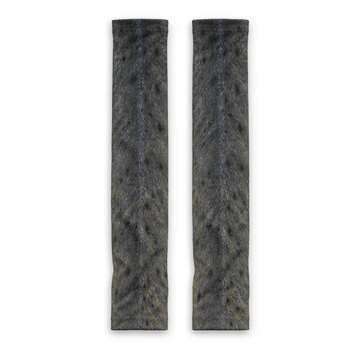 Charcoal Gray Spotted Fish Skin Fishing Sun Protection Arm Sleeves