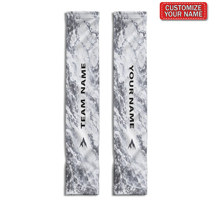 Personalized Gray Marble Team Name Sun Protection Arm Sleeves