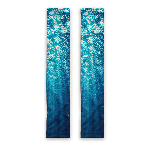 Turquoise Ocean Ripples Fishing Sun Protection Arm Sleeves
