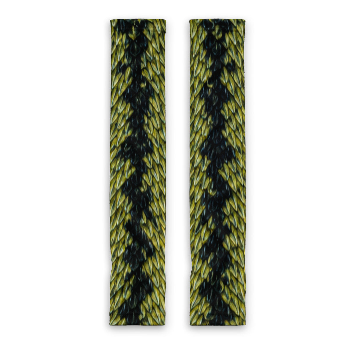 Yellow Green Fish Scales With Dark Stripes Fishing Sun Protection Arm Sleeves