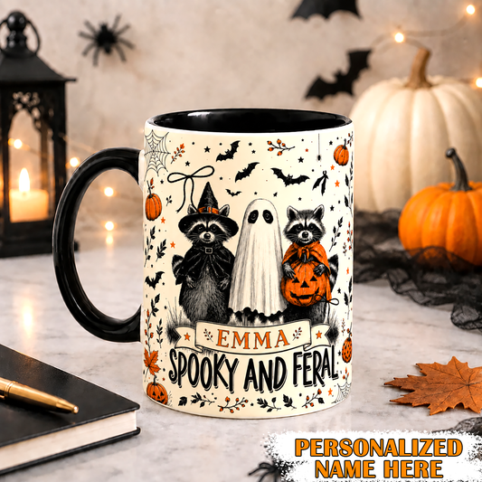 Personalized Halloween Raccoon Mug