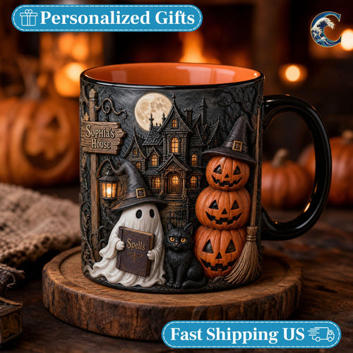 Personalized Haunted House Name Mug