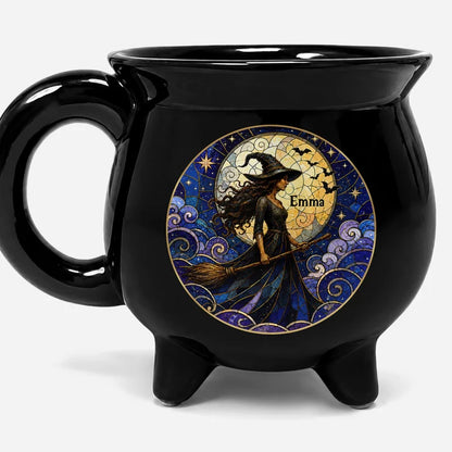 Personalized Witch Halloween Cauldron Mug, Custom Name Ceramic Coffee Mug