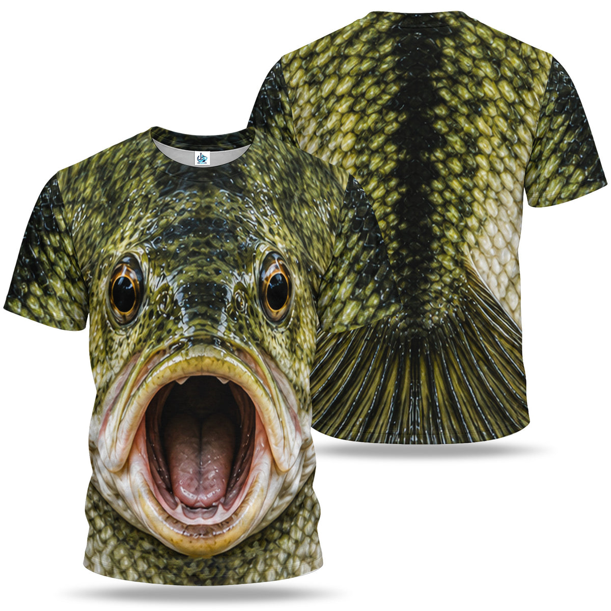 Open Mouth Fish Face 3D Fishing T-Shirt