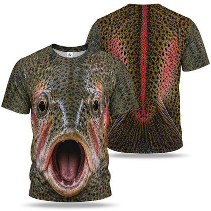 Rainbow Trout Open Mouth All-Over Print Fishing T-Shirt