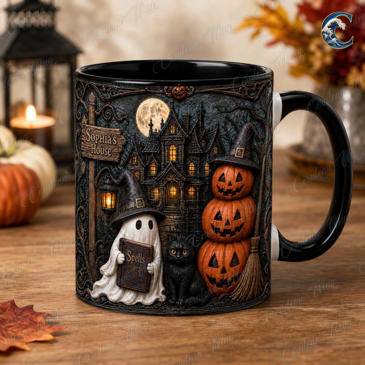 Personalized Haunted House Name Mug