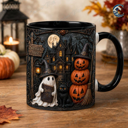 Personalized Haunted House Name Mug
