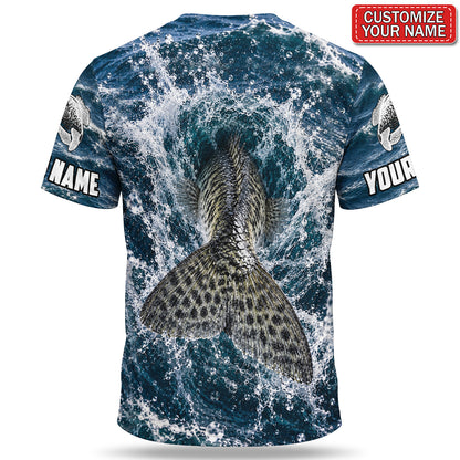 Personalized Crappie Splash 3D Fishing T-Shirt