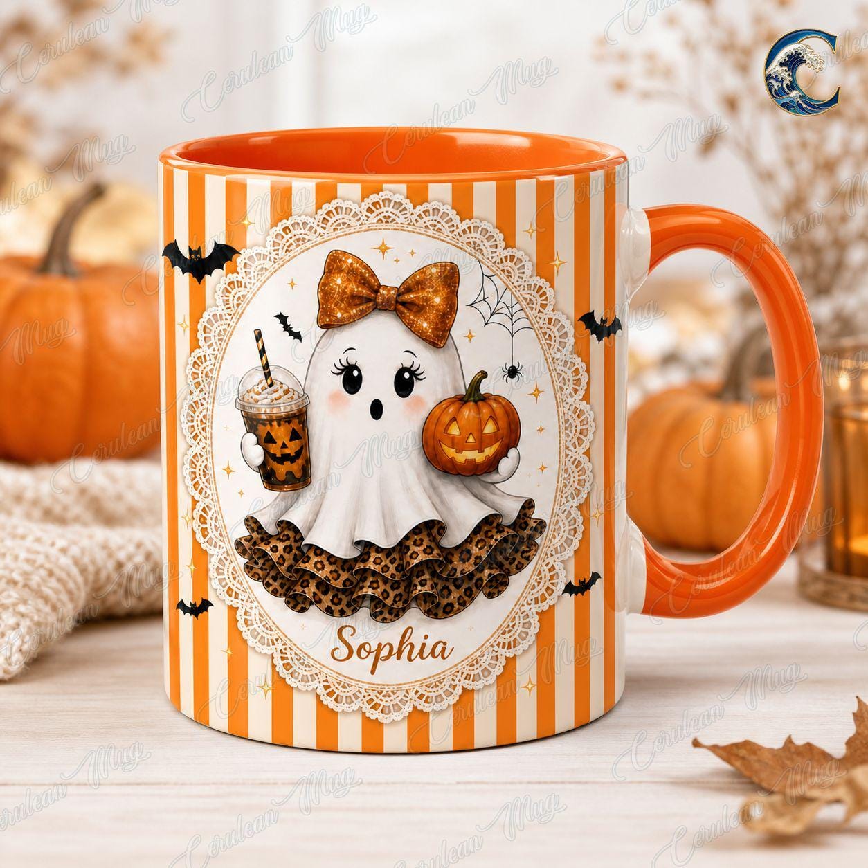 Personalized Cute Ghost Name Mug